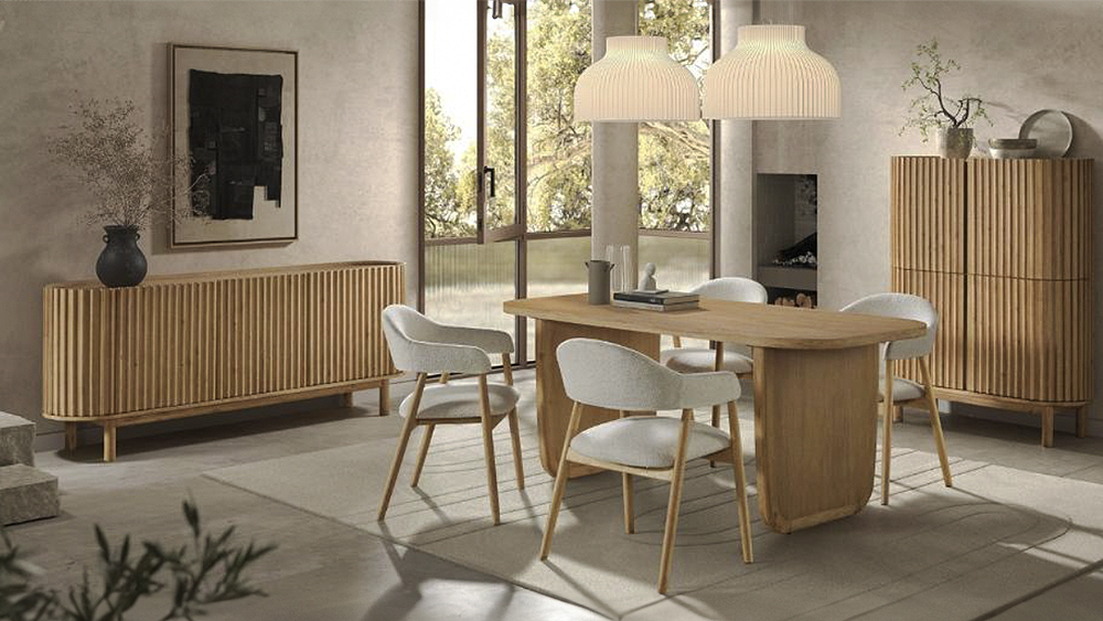 Composición de comedor con linea actual