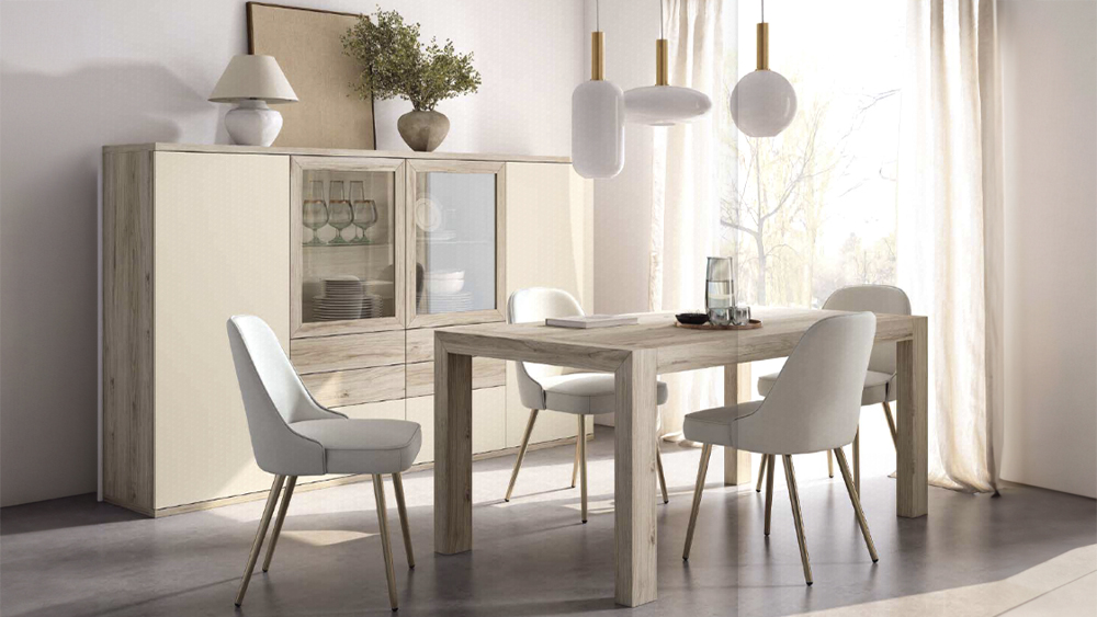 Composición de comedor estilo calido