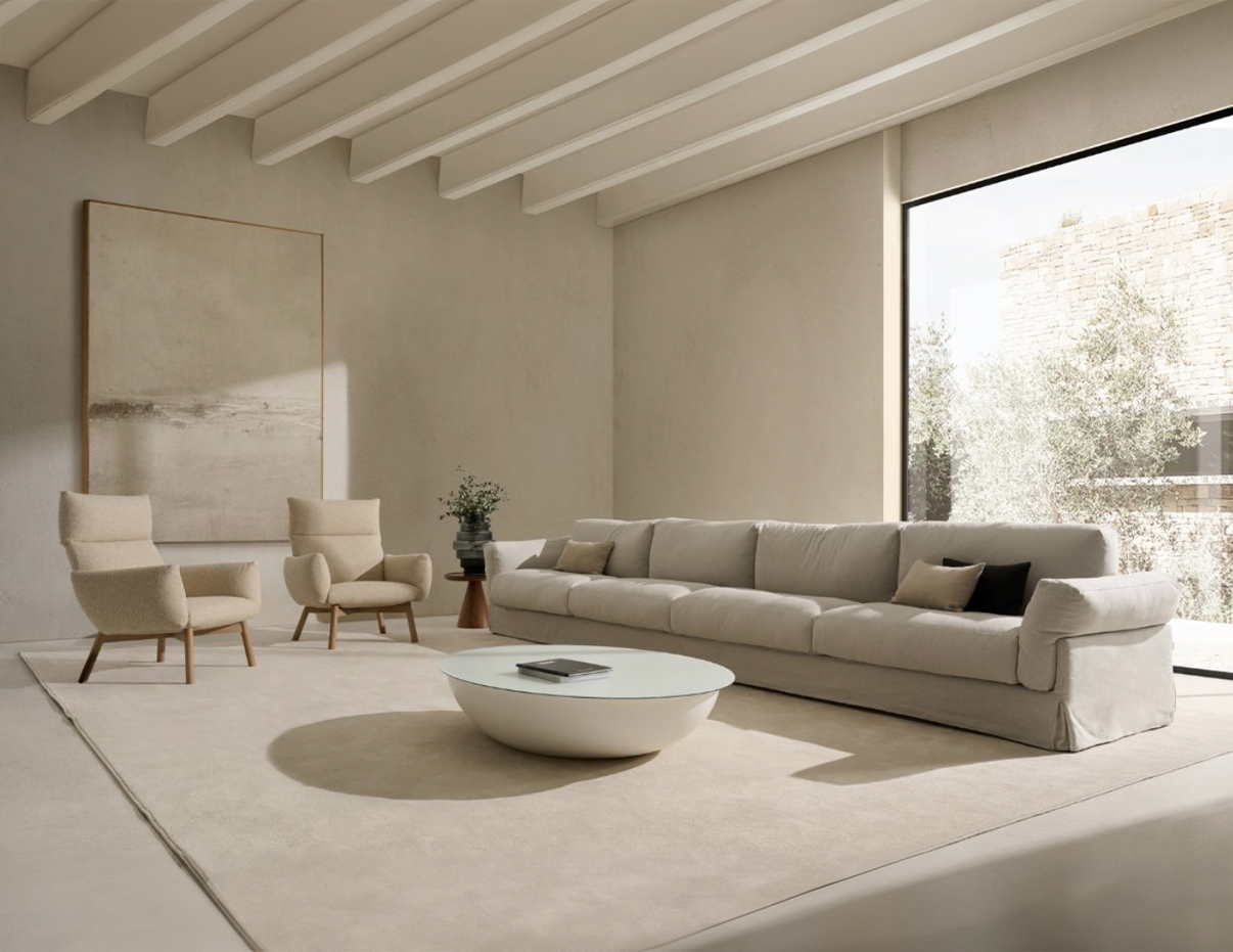 Conjunto sofa y sillones modernos