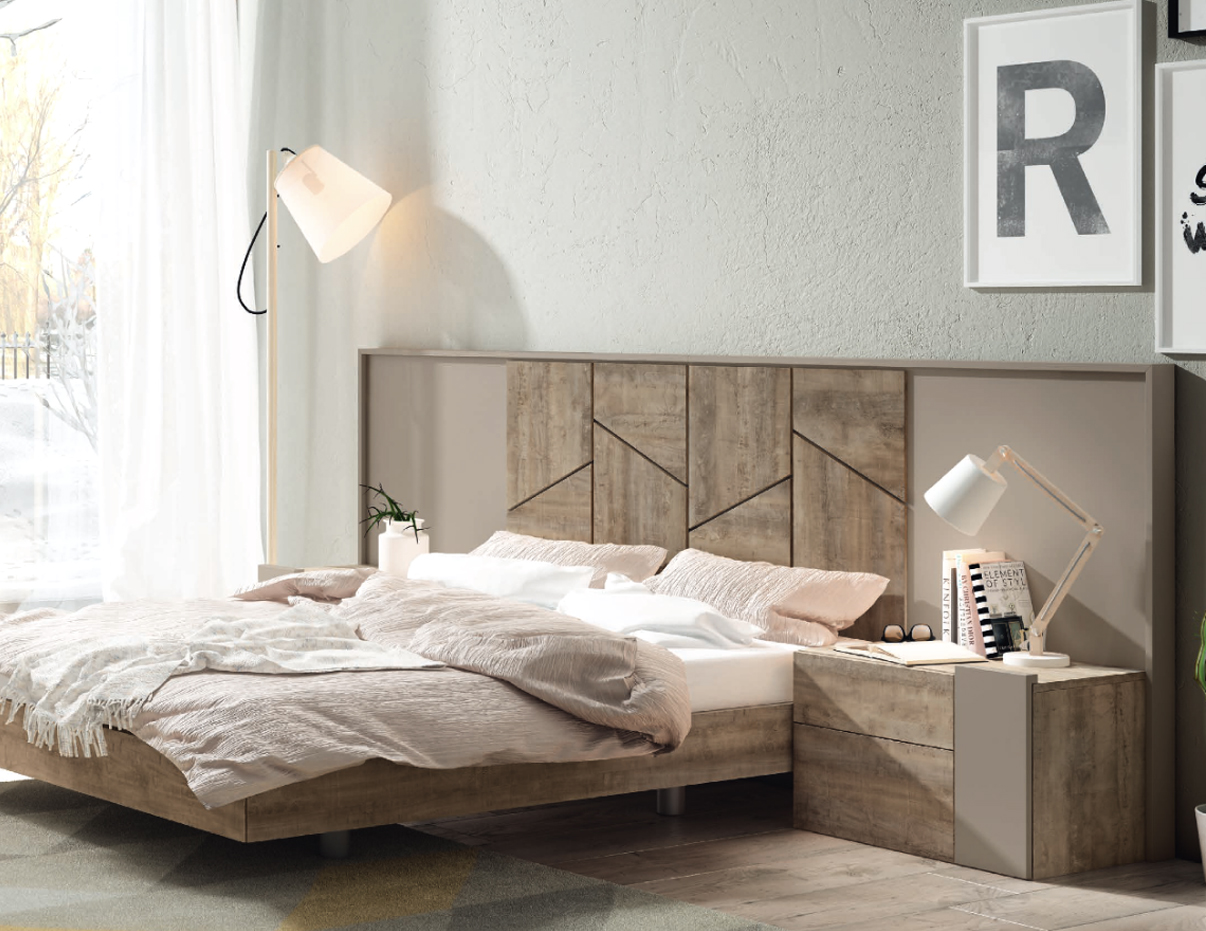 Dormitorio moderno con composición modular
